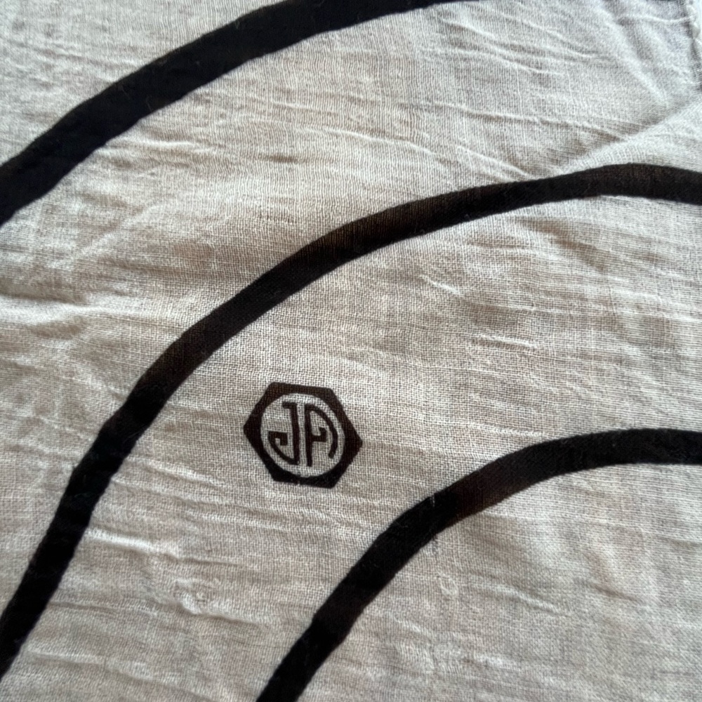 Jonathan Adler Vintage Black and White Geometric Patterned Scarf - Picture 3 of 8